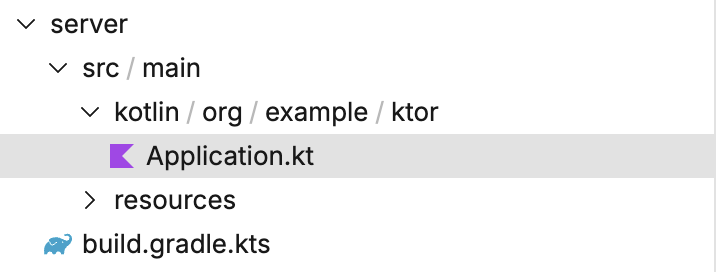 Contents of the server folder in a Kotlin Multiplatform project