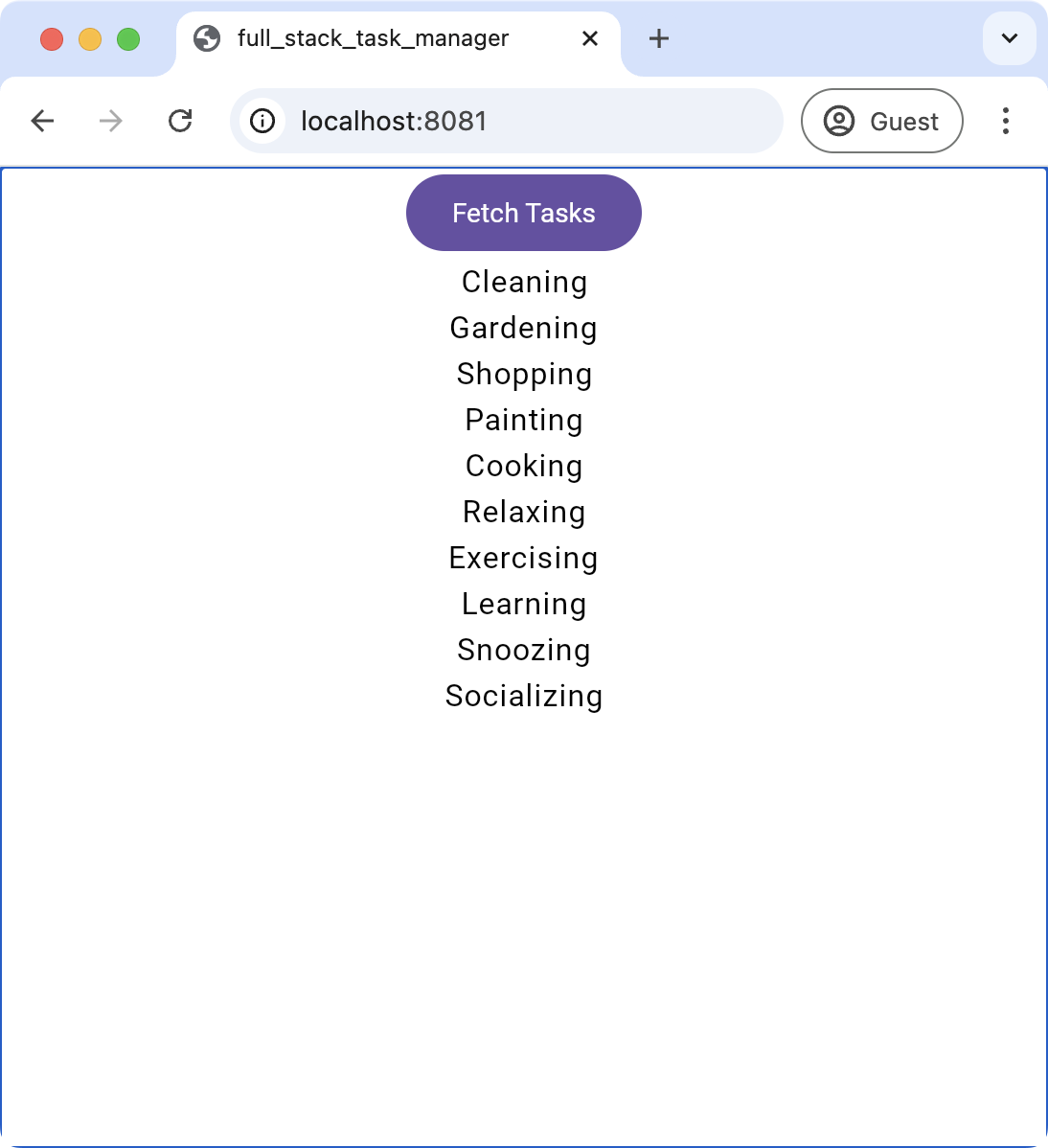 App running on desktop