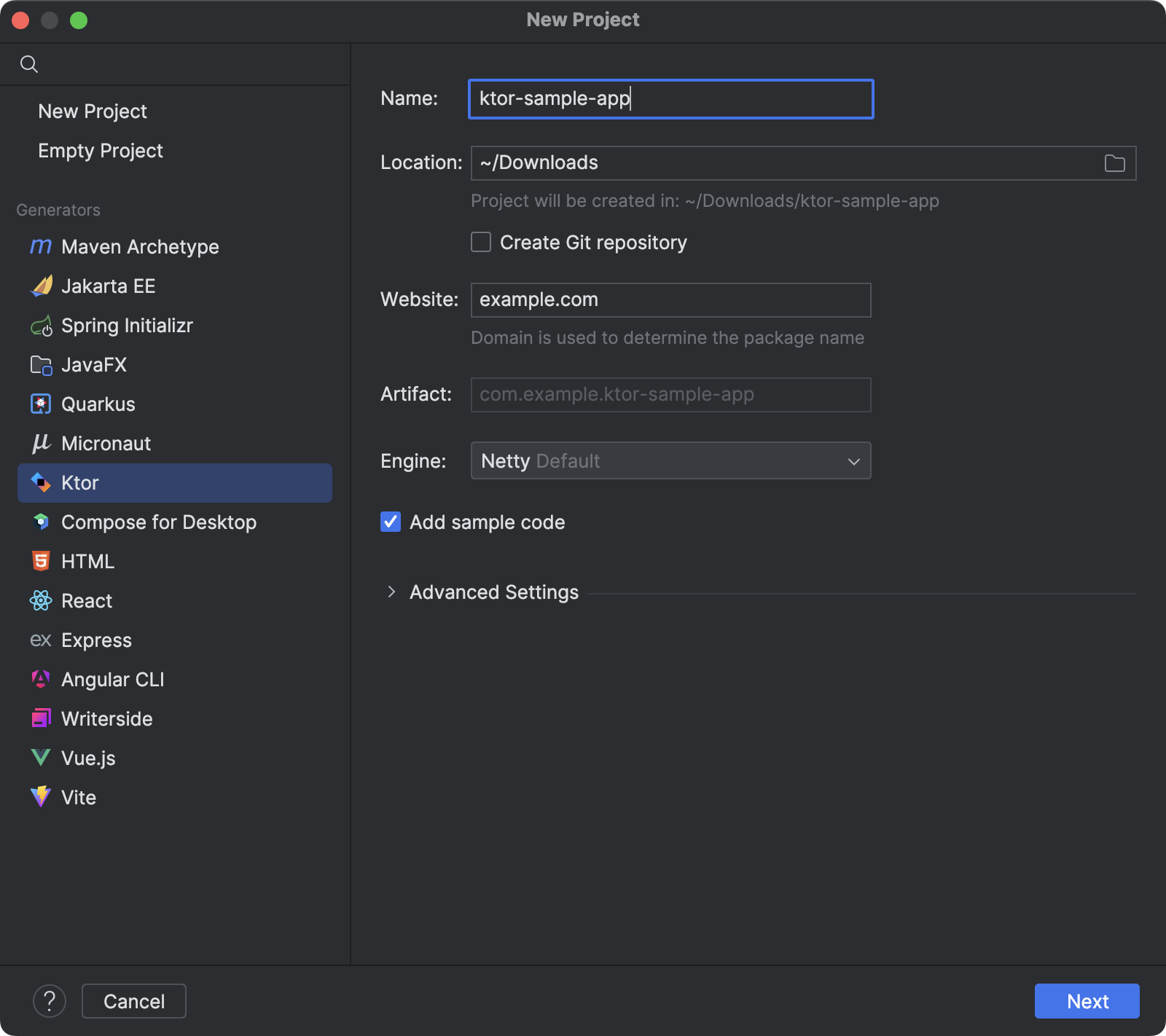 Create, open and run a new Ktor project | Ktor Documentation