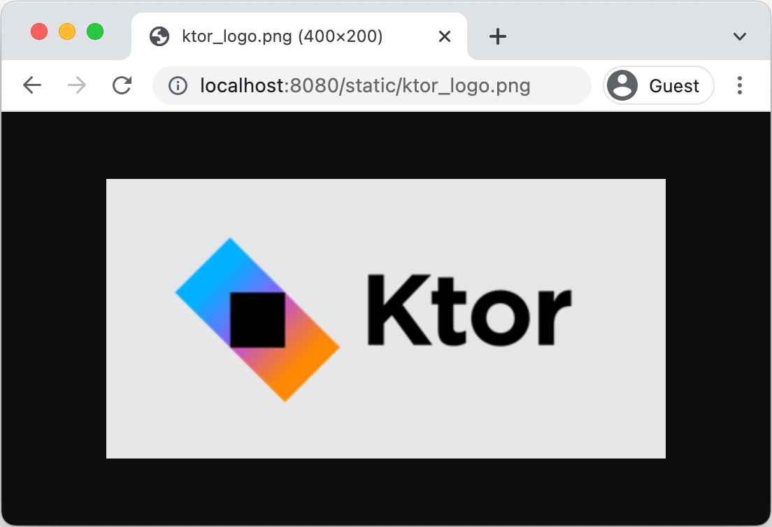 Ktor logo in browser