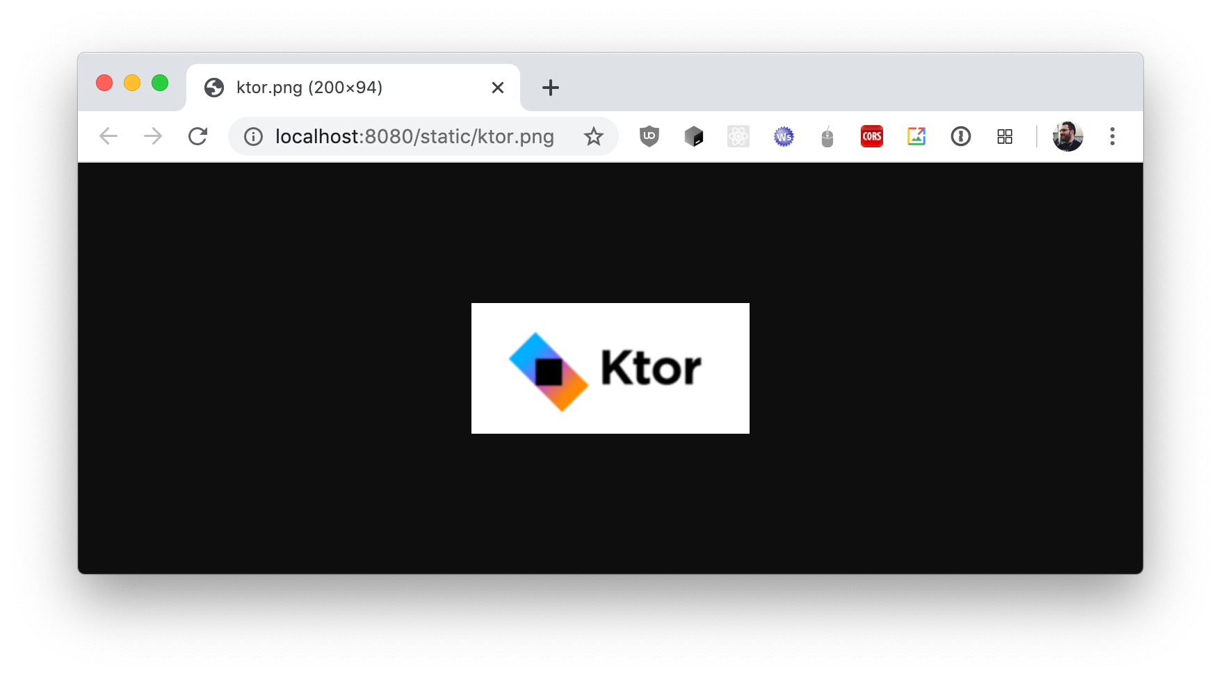 Ktor logo in browser