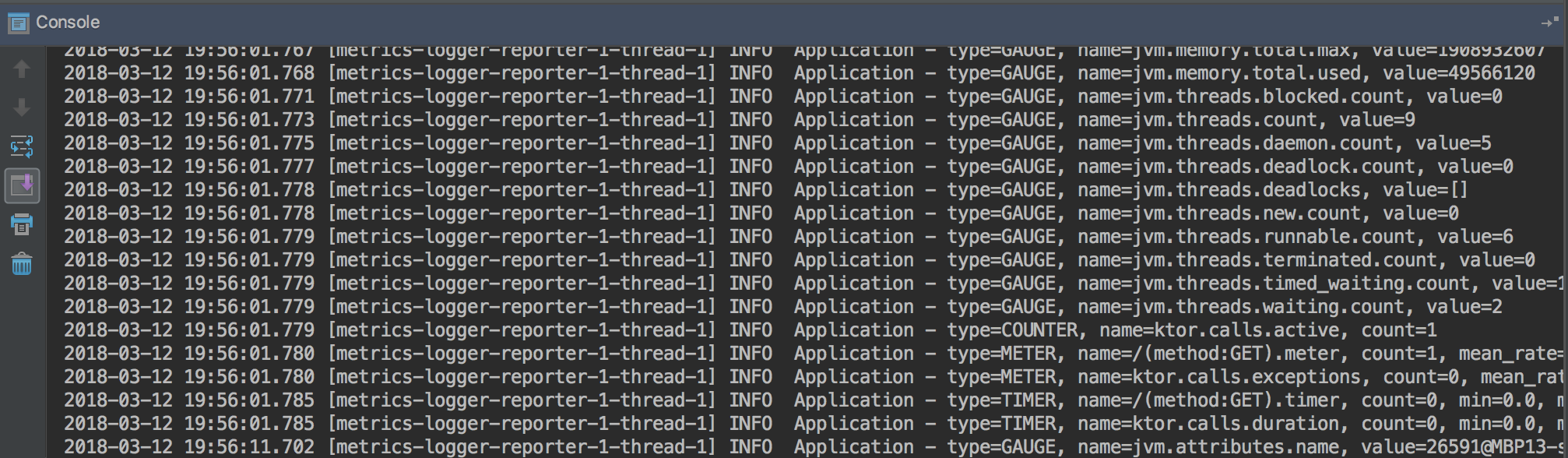 Ktor Metrics: SLF4J